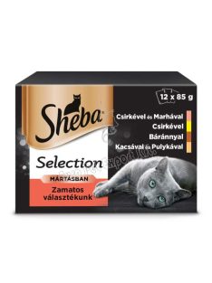   Sheba Selection zamatos választék mártásban felnőtt macskák számára csirkével és marhával 12x85g