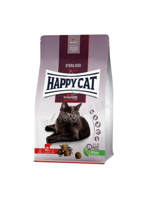 Happy Cat Sterilizált felnőtt macskáknak - marhás 1,3kg