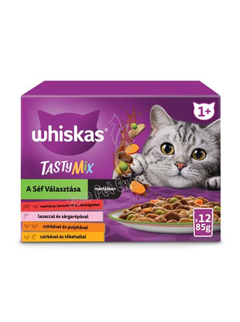 WHISKAS TASTY MIX CHEF'S CHOICE 12X85G MÁRTÁSBAN