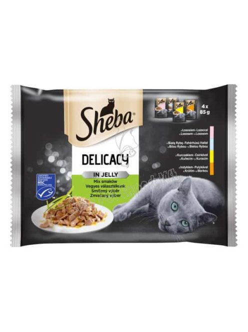 Sheba Delicacy vegyes válogatás aszpikban felnőtt macskák számára 4x 85g