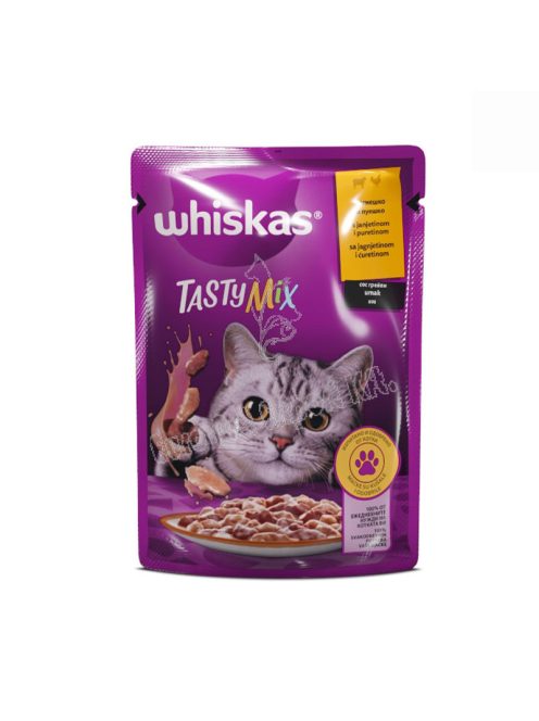 AJ.WHISKAS CAT POUCH TASTY 85G BÁRÁNY-PULYKA