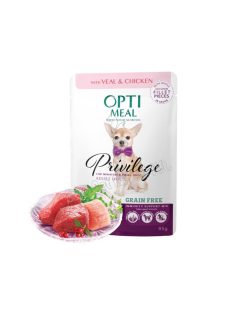 OPTIMEAL DOG POUCH GF 85G BORJÚ-CSIRKE SAUCE