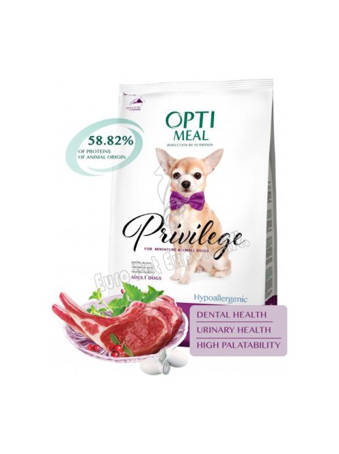 OPTIMEAL DOG DRY PRIV MINI 1,5KG BÁRÁNY HYPOALLERG