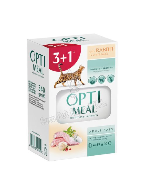 OPTIMEAL CAT POUCH 4X85G NYÚL (3+1)