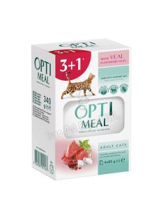 OPTIMEAL CAT POUCH 4X85G BORJÚ+Á (3+1)