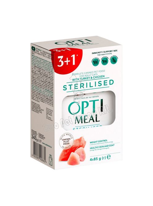 OPTIMEAL CAT POUCH STERIL4X85G CSIRKE (3+1) 