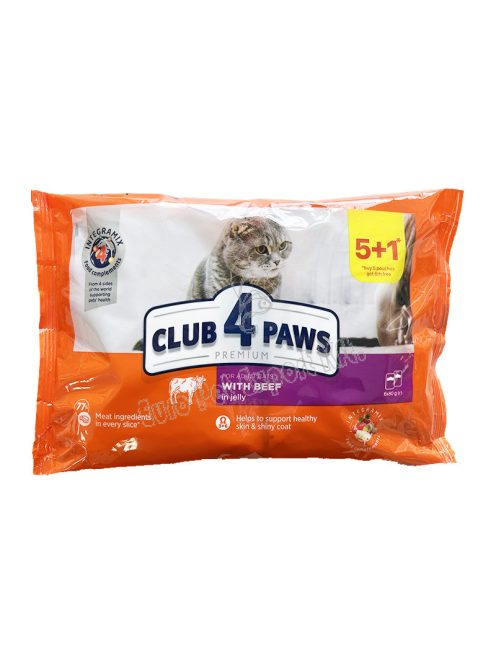 CLUB4PAWS CAT POUCH 6X80G MARHA JELLY (5+1)