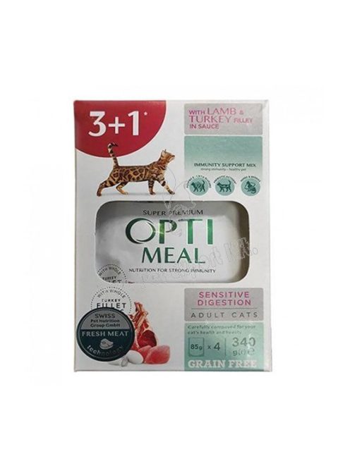 OPTIMEAL CAT POUCH GFREE 4X85G BÁRÁNY (3+1) 