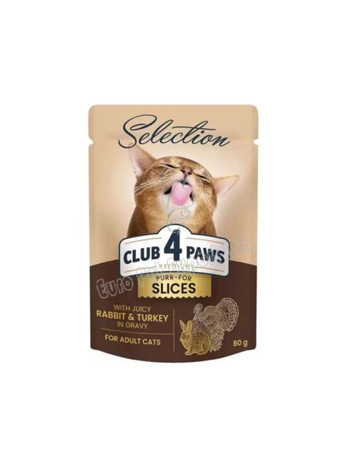 CLUB4PAWS CAT POUCH SELECT SLICES  80G NYÚL GRAVY