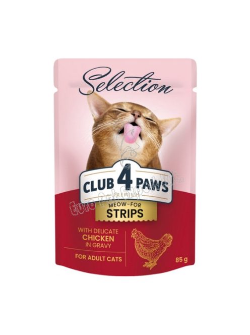 CLUB4PAWS CAT POUCH SELECT STRIPS  85G CSIRKE GRAVY