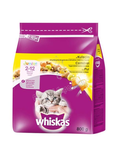 Whiskas Junior száraztáp csirkehússal junior macskák számára 800g