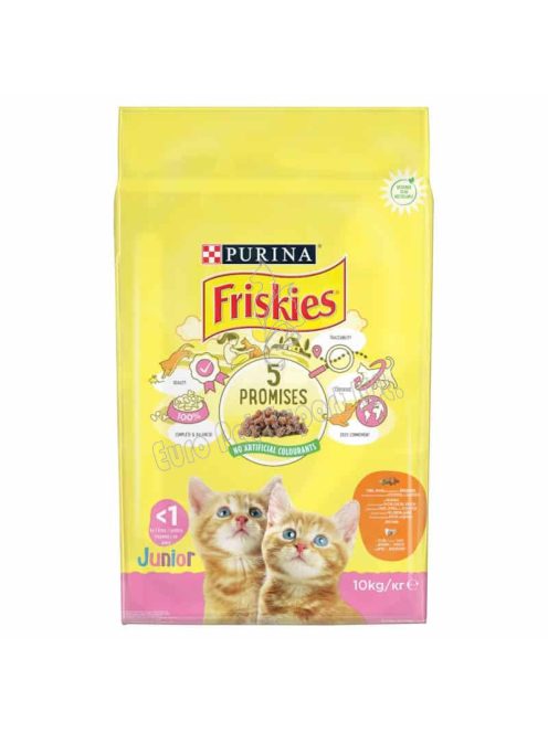 Friskies Junior száraz macskaeledel csirkével, tejjel és hozzáadott zöldségekkel 10kg