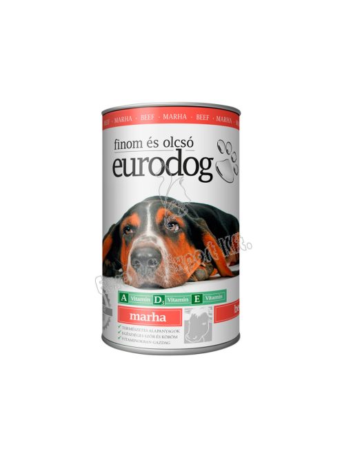 EURO DOG kutyakonzerv 1240g marhahússal