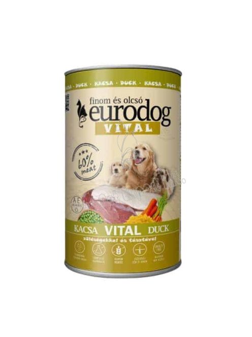 EURO DOG VITAL kutyakonzerv kacsahússal 1240g