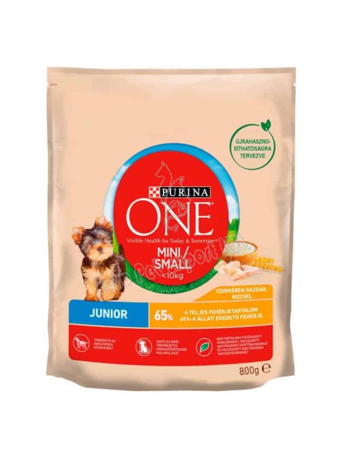 Purina One Mini Junior csirkében gazdag száraz kutyaeledel 800g