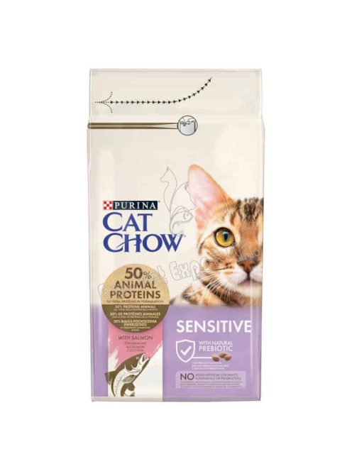 Cat Chow Sensitive lazacban gazdag száraz macskaeledel 1,5kg