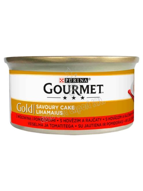 Gourmet Gold teljes értékű állateledel felnőtt macskák számára marhahússal és paradicsommal 85g