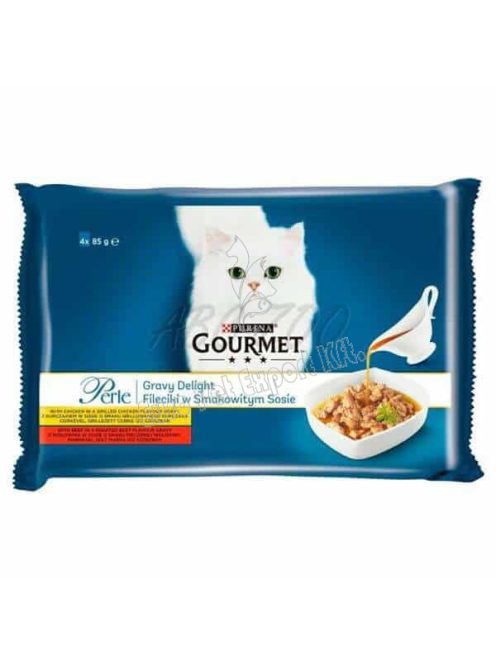 Gourmet Perle macskaeledel 4x85 g Csirke/Marha