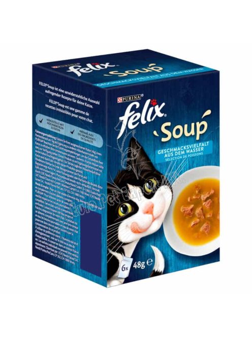 Felix Soup Halas válogatás alutasakos eledel, leves macskáknak 6 x 48g (288g)
