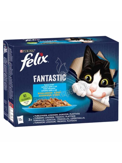 Felix Fantastic Halas Válogatás aszpikban nedves macskaeledel 12 x 85g (1,02kg)