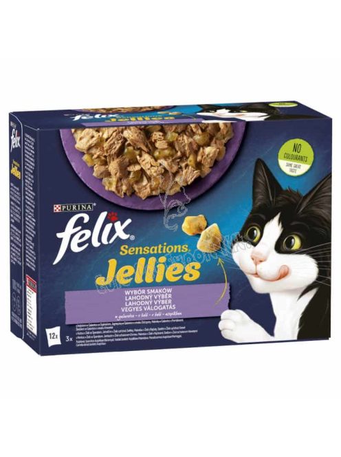 Felix Sensations Jellies Vegyes Válogatás aszpikban nedves macskaeledel 12 x 85g (1,02kg)
