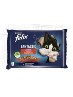   FELIX FANTASTIC Csirkével/Marhával aszpikban nedves macskaeledel 4x85g