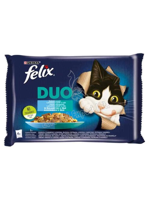 Felix Fantastic Duo Halas Válogatás aszpikban nedves macskaeledel 4 x 85g (340g)