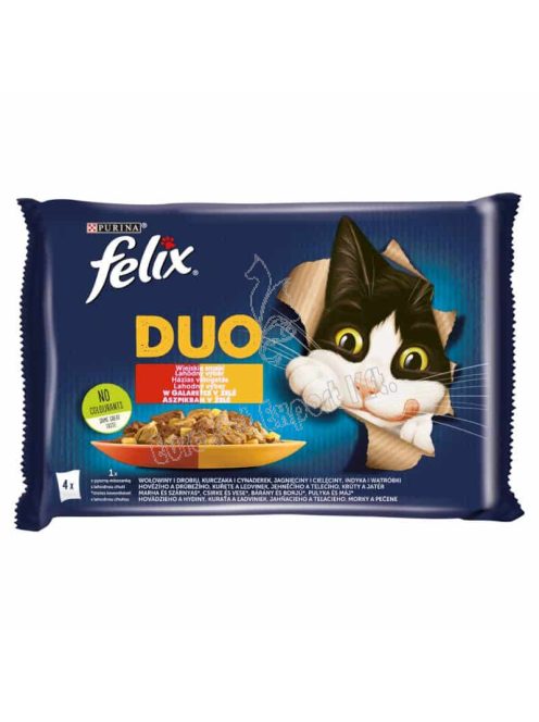 Felix Sensations Duo Házias Válogatás aszpikban nedves macskaeledel 4 x 85g (340g)