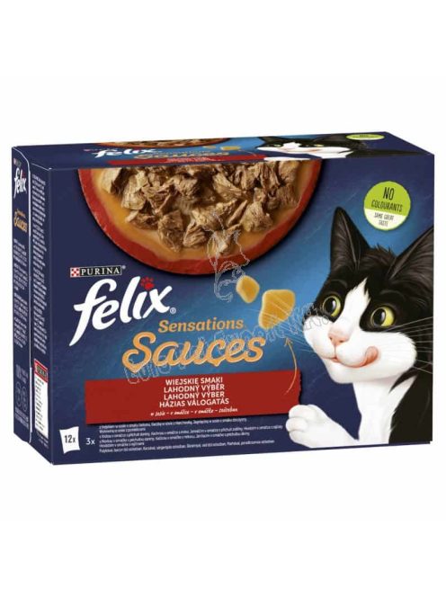 Felix Sensations Sauces Házias Válogatás szószban nedves macskaeledel 12 x 85g (1,02kg)