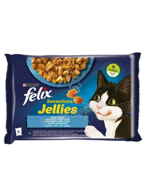 Felix Sensations Jellies Halas Válogatás aszpikban nedves macskaeledel 4 x 85g (340g)