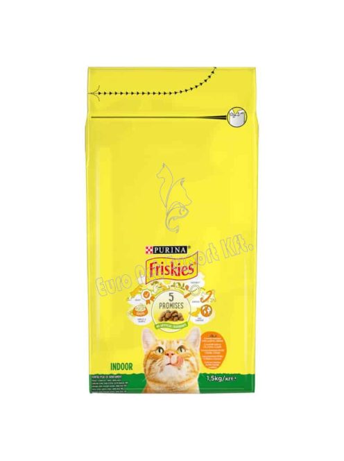 Friskies Indoor száraz macskaeledel csirkével és hozzáadott kerti zöldségekkel 1,5kg