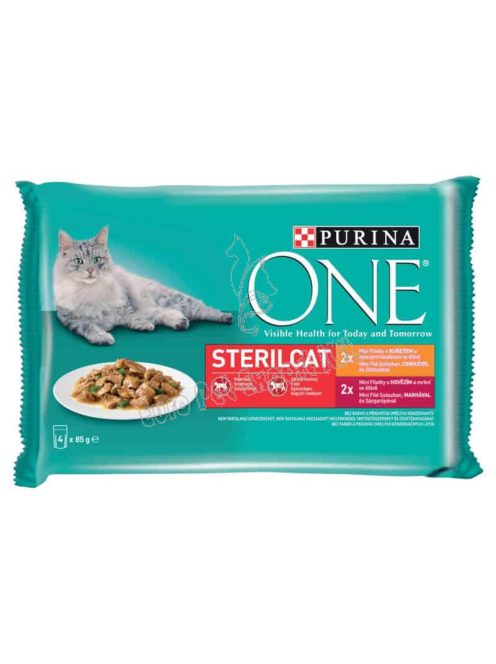 Purina One Sterilcat csirkével és marhával nedves macskaeledel 4 x 85 g (340 g)