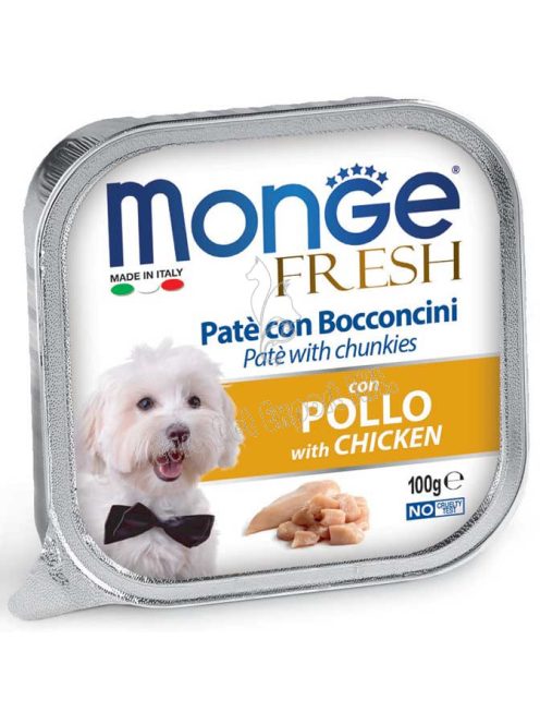 MONGE Fresh Pástétom és falatkák csirkével 100g