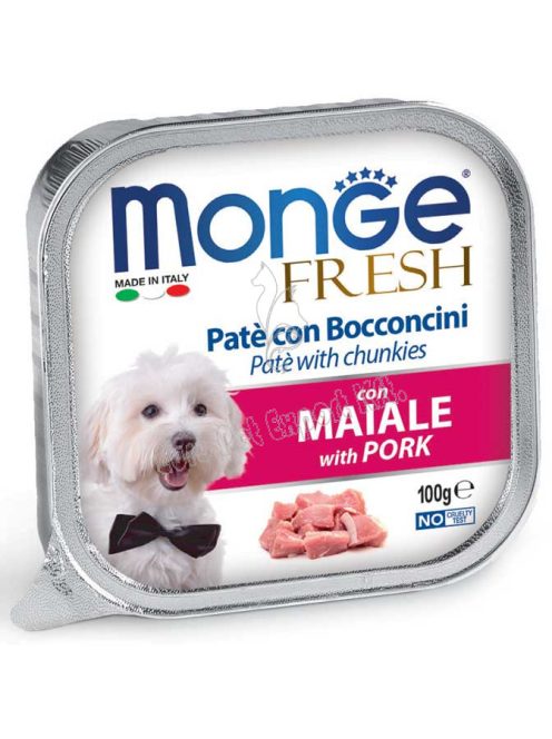 MONGE Fresh Pástétom és falatkák malaccal 100g