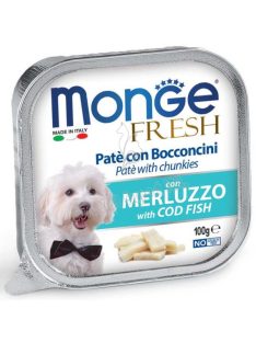 MONGE Fresh Pástétom és falatkák tőkehallal 100g