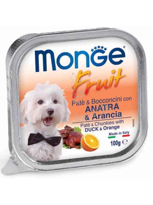 MONGE Fruit Pástétom és falatkák Kacsa-narancs 100g