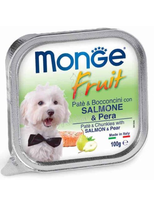 MONGE Fruit Pástétom és falatkák Lazac-körte 100g