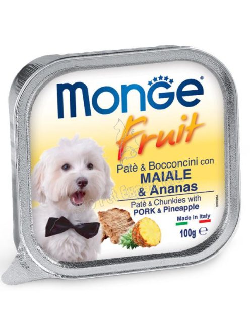 MONGE Fruit Pástétom és falatkák Sertés-ananász 100g