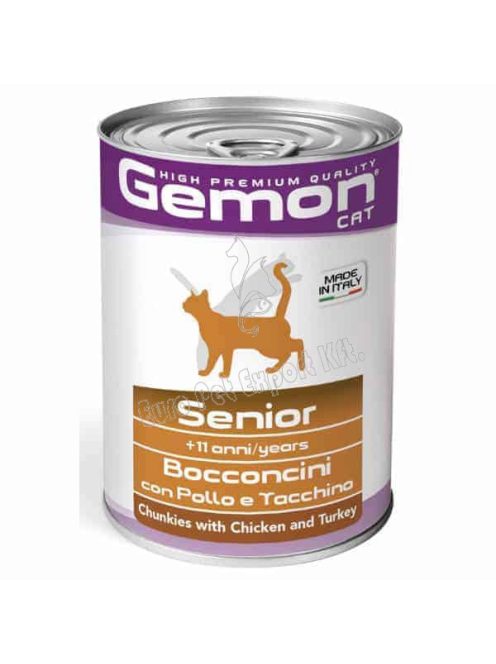 GEMON CAT Konzerv Senior Csirke és pulyka 415g