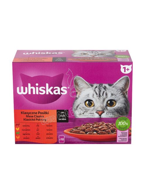 WHISKAS POUCH KLASSZIKUS VÁLOGATÁS 12X85G MÁRTÁSBAN